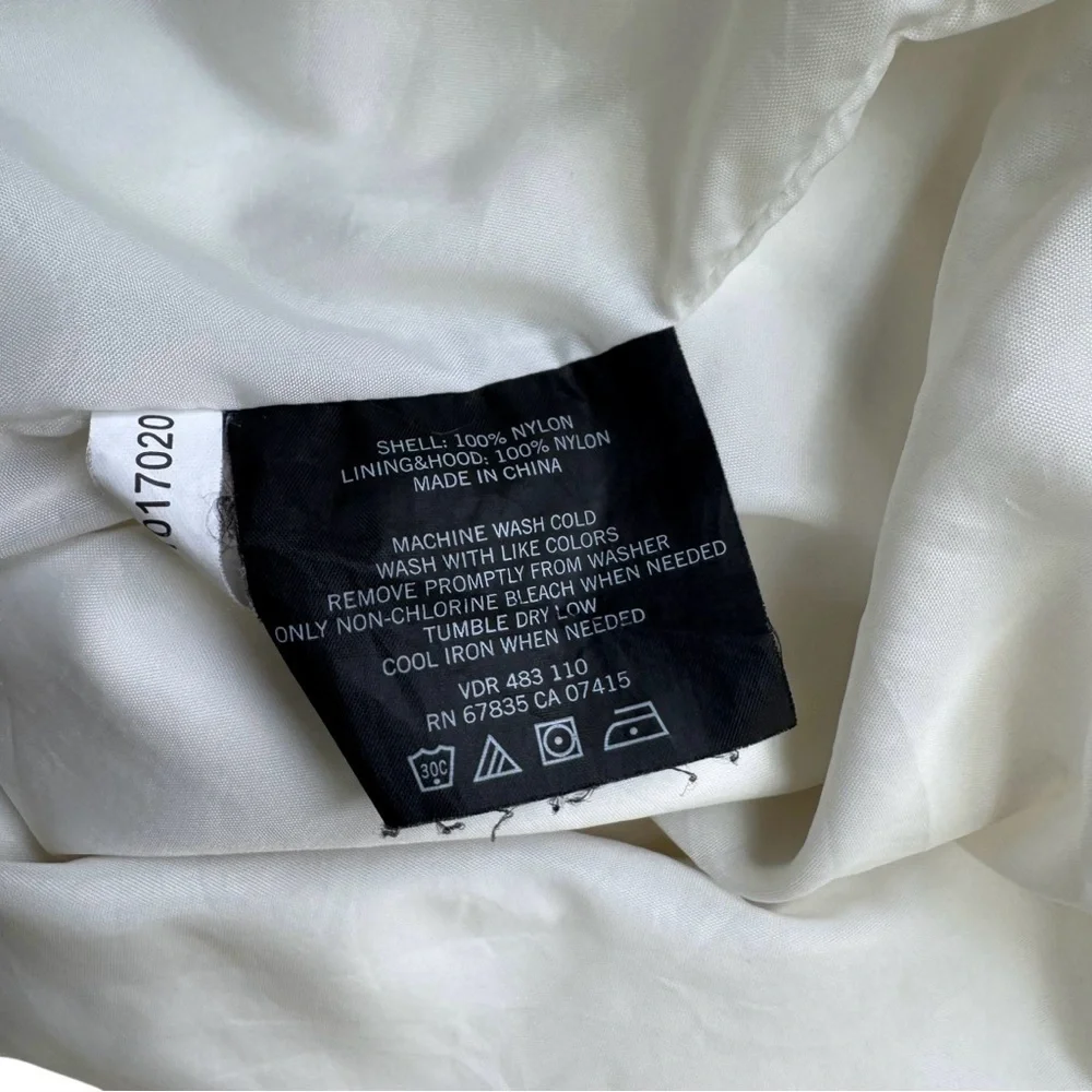 Nautica Men's Large White Sailing Windbreaker Jacket Hood Under Collar Tuck